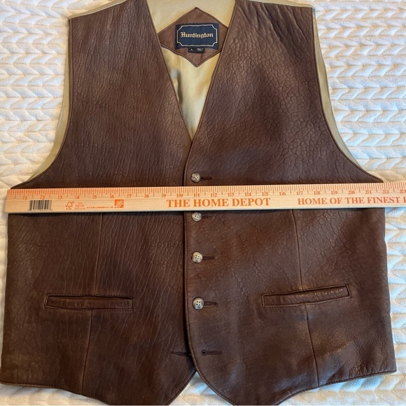 Huntington Vintage Brown Genuine Leather Vest for Men Size Large - Picture 8 of 13